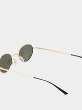 McQueen Gold and Green Round Metal Sunglasses