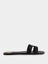 Saint Laurent Black Mabrouka Smooth Leather Slides