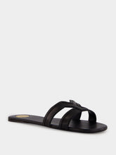 Saint Laurent Black Mabrouka Smooth Leather Slides