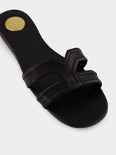 Saint Laurent Black Mabrouka Smooth Leather Slides