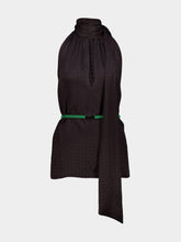 Gucci Deep Chocolate Silk Jacquard Horsebit Top