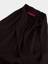 Gucci Deep Chocolate Silk Jacquard Horsebit Top