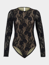 Zimmermann Black Lace Long-Sleeve Bodysuit