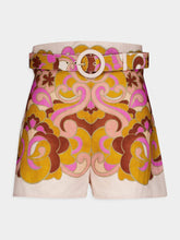 Zimmermann Acadian Linen Coral Fitted Shorts