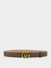 Gucci Dark Taupe GG Marmont Wide Leather Belt