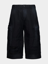 Balenciaga Black Cropped Cargo Cotton Trousers