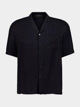 Gucci Dark Blue GG Silk Jacquard Bowling Shirt