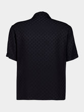 Gucci Dark Blue GG Silk Jacquard Bowling Shirt
