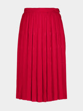 Gucci Red Interlocking G Chain Silk Jacquard Midi Skirt