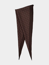 Gucci Beige and Dark Brown GG Diamond Silk Scarf