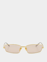Gucci Gold-Toned Rectangular Frame Sunglasses