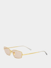 Gucci Gold-Toned Rectangular Frame Sunglasses