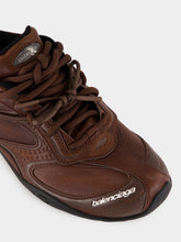 Balenciaga Brown and Black Radar Leather Sneakers