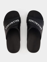 Balenciaga Black Sporty Pool Slide Sandals