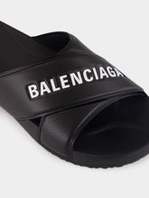 Balenciaga Black Sporty Pool Slide Sandals