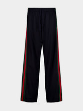 Gucci Dark Blue Silk Cotton Wide-Leg Trousers