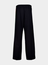 Gucci Dark Blue Silk Cotton Wide-Leg Trousers