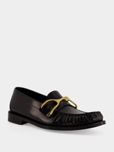 McQueen Black Wishbone Leather Loafers