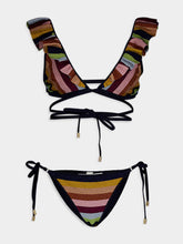 Zimmermann Alight Lurex Striped Ruffle Bikini Set