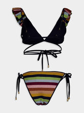 Zimmermann Alight Lurex Striped Ruffle Bikini Set