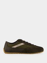 McQueen Olive Green Boxe Mixed-Media Sneakers