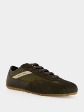 McQueen Olive Green Boxe Mixed-Media Sneakers
