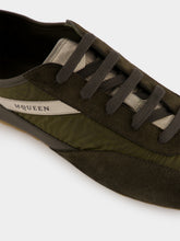 McQueen Olive Green Boxe Mixed-Media Sneakers