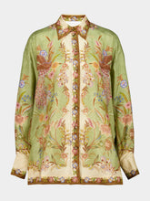 Zimmermann Khaki Scarf Floral Indra Shirt