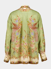 Zimmermann Khaki Scarf Floral Indra Shirt