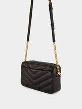 Saint Laurent Black Loulou Medium Matelassé Lambskin Camera Bag
