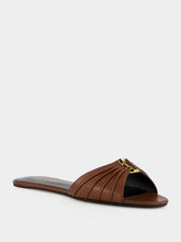Saint Laurent Aesthetic Brown Babylone Leather Slides