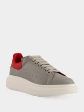 McQueen Grey and Red Oversized Leather Sneakers