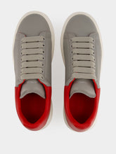 McQueen Grey and Red Oversized Leather Sneakers
