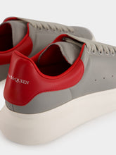 McQueen Grey and Red Oversized Leather Sneakers