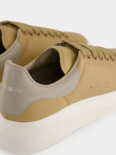 McQueen Sand and Stone Oversized Leather Sneakers