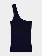 Zimmermann Alight Asymmetric Navy Knit Top