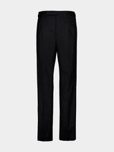 Saint Laurent Black Tapered Wool Flannel Trousers