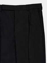 Saint Laurent Black Tapered Wool Flannel Trousers