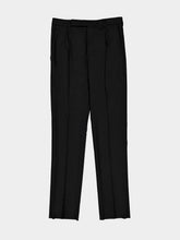 Saint Laurent Black Tapered Wool Flannel Trousers