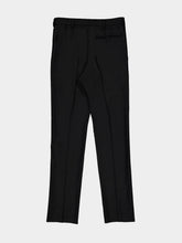Saint Laurent Black Tapered Wool Flannel Trousers