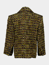 Saint Laurent Khaki Grey Green Tweed Single-Breasted Blazer