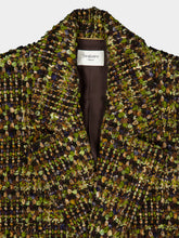 Saint Laurent Khaki Grey Green Tweed Single-Breasted Blazer
