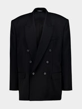 Balenciaga Black Double-Breasted Wool Blazer