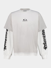 Balenciaga Light Grey and White Hybrid Double T-Shirt