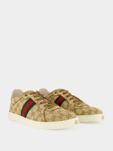 Gucci Sand and Brown GG Canvas Stretch Sneakers