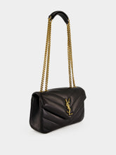 Saint Laurent Black Loulou Small Matelassé Lambskin Shoulder Bag