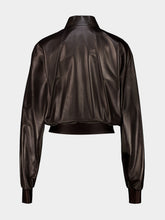 Gucci Dark Brown Nappa Leather Bomber Jacket