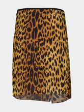 Gucci Black and Brown Leopard Print Silk Skirt