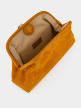 Serena Uziyel Camel Petra Suede Clutch with Almond Detail