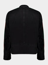 Gucci Black Denim Biker Jacket with Web Detail